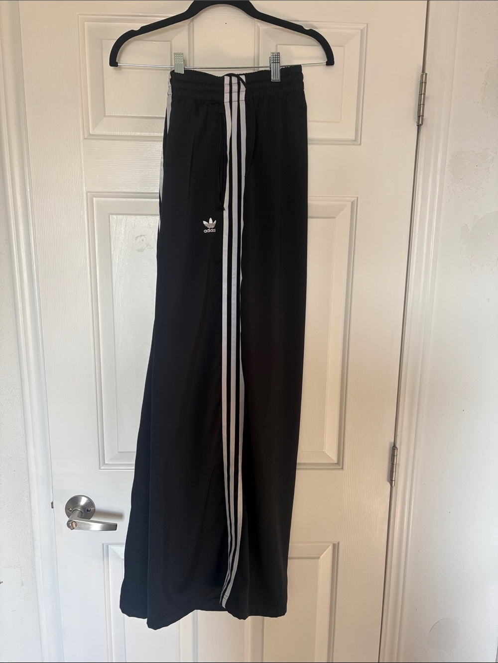 adidas Black Joggers with White Side Stripes